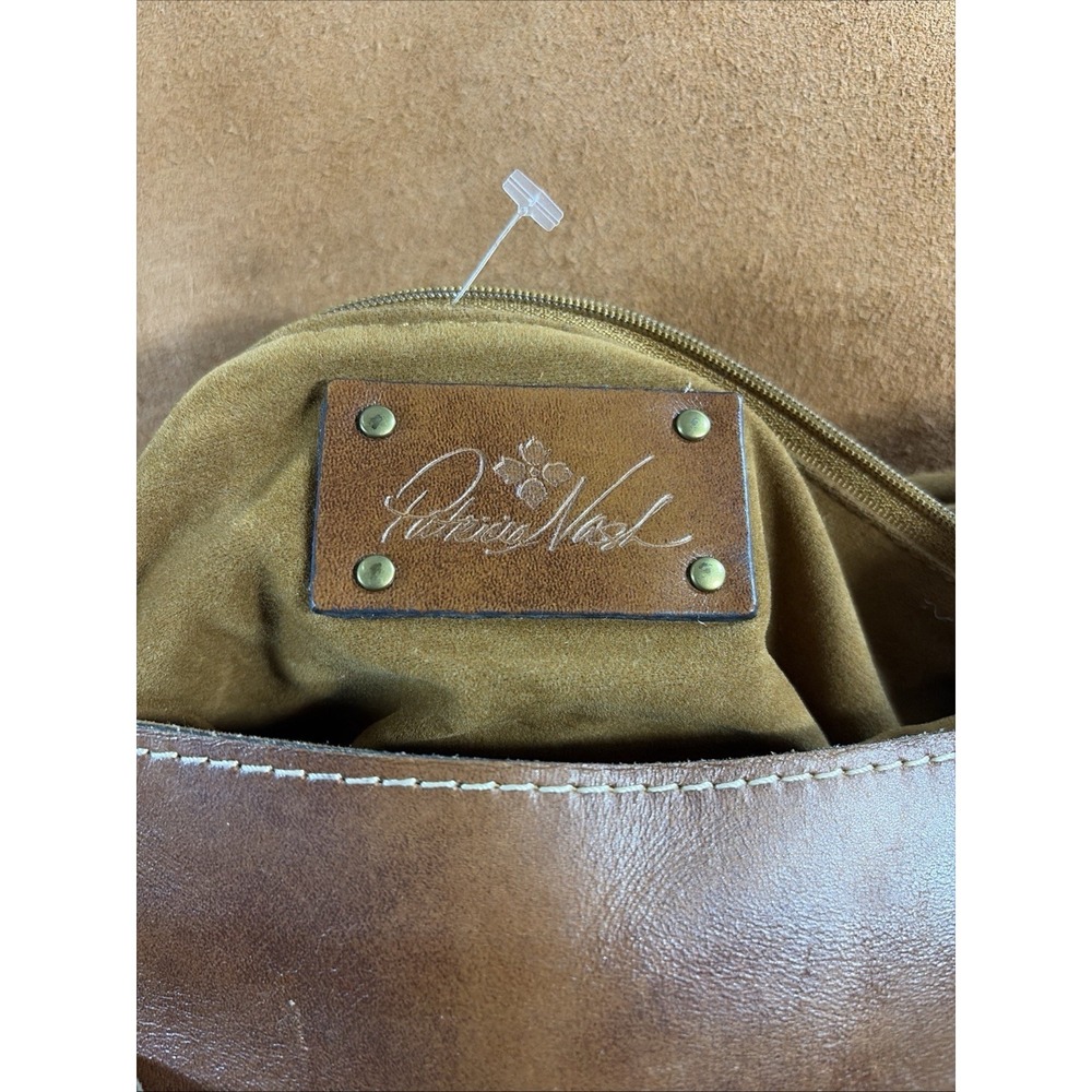 Patricia Nash Map Print Leather Crossbody Bag Brown Tan Italy Map Embossed Logo - Picture 12 of 14